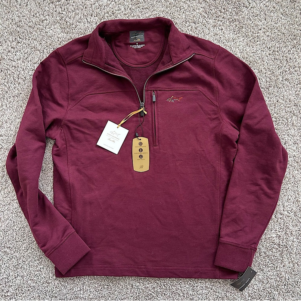 NEW Greg Norman for Tasso Elba Long Sleeve Quarter Zip Pullover Shirt in Small